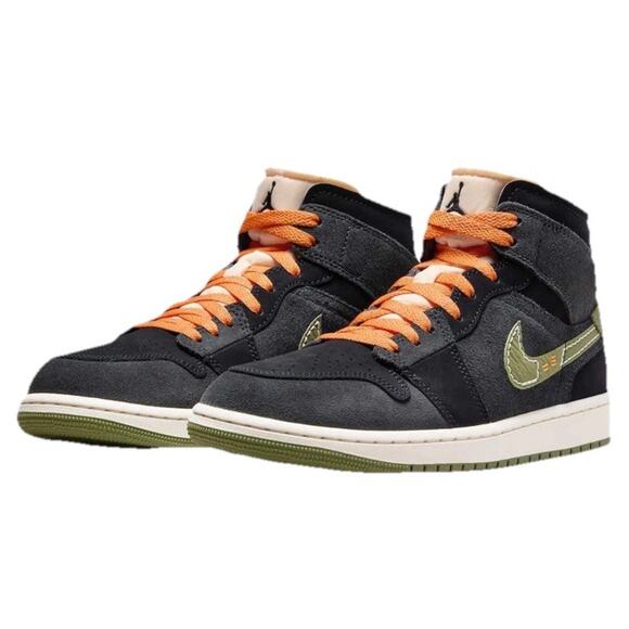 NIKE AIR JORDAN 1 Mid SE Craft Shoes FD6817-003 Anthracite Light Olive Men’s 8 - Picture 1 of 13